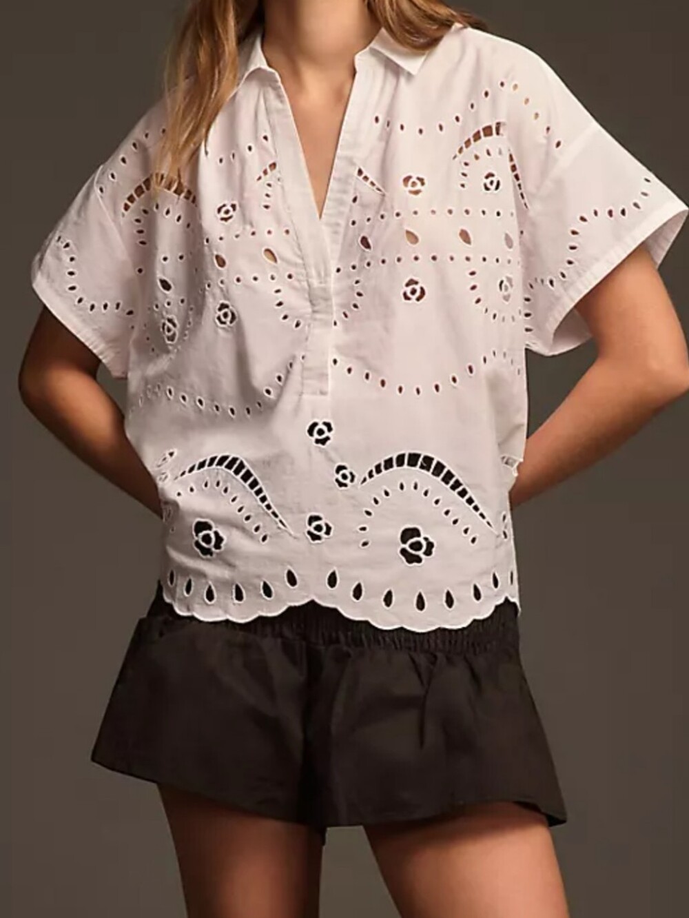 Anthropologie Maeve Eyelet Top